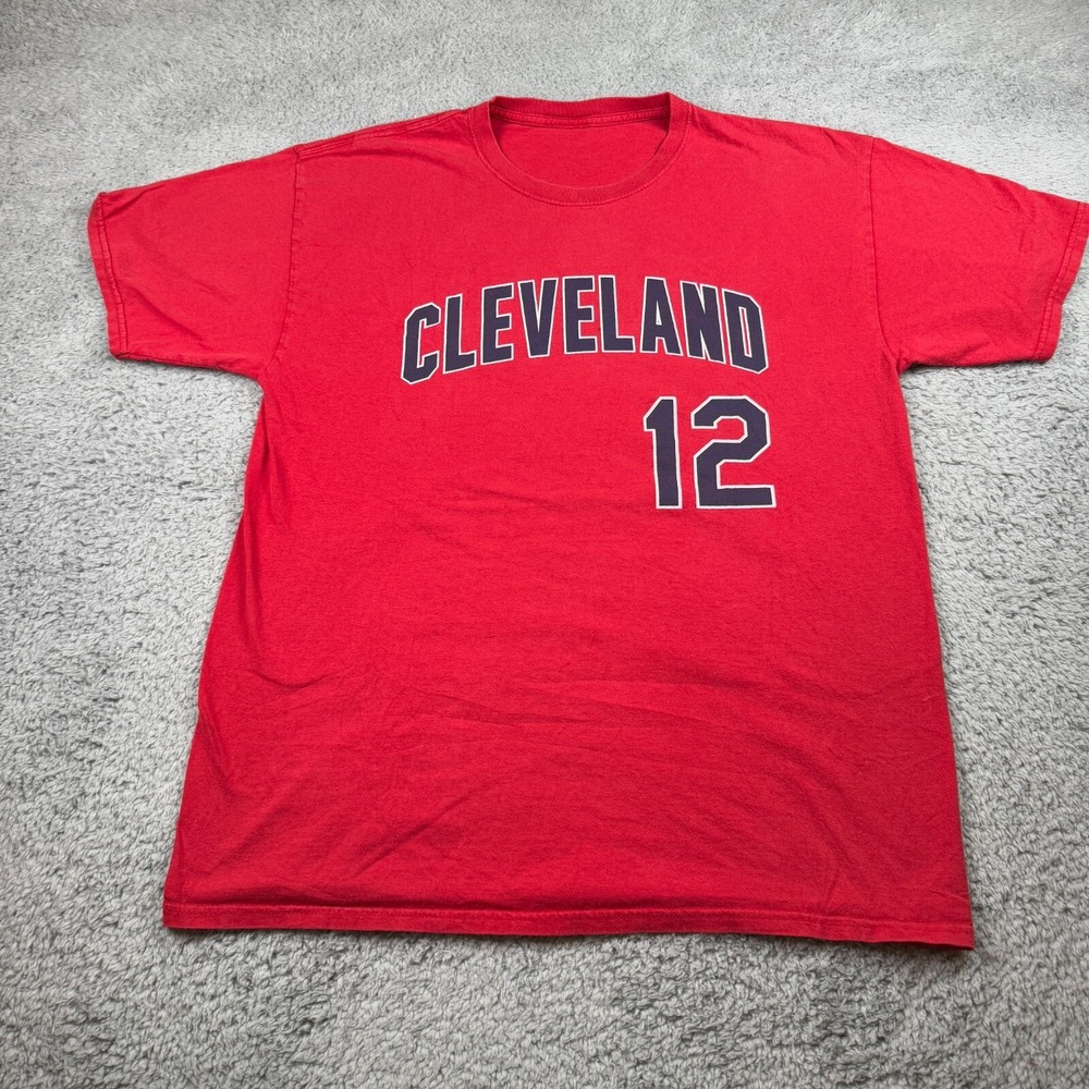 MLB Cleveland Indians Baseball Francisco Lindor Shirt Men's Red No Tag